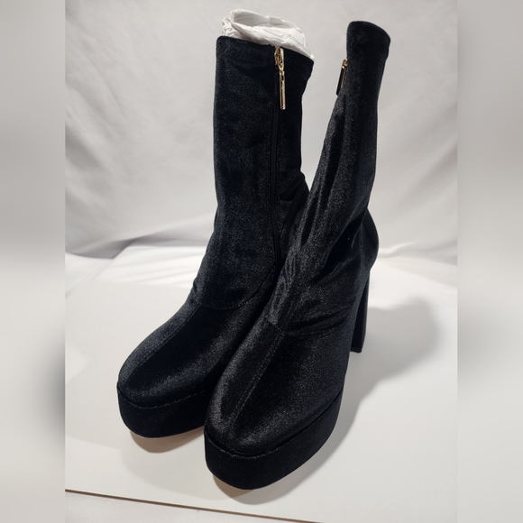 Larroude Women's Dolly Stretch Velvet Platform High Heel Boots 8.5 New $350 - Picture 8 of 12